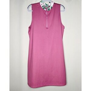 Tommy Bahama Golf Dress Sleeveless Pink Floral Trim Womens XL